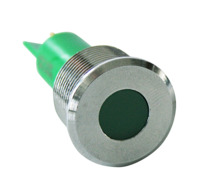 LED-Signalleuchte, 24 V (DC), grün, 5 mcd, Einbau-Ø 19 mm, RM 1.25 mm, LED Anzah