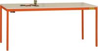 Manuflex LD1913.2001 ESD ESD munkaasztal UNIDESK gumi lemezmel, vörös narancssárga kerettel RAL 2001, szélesség nagysága = 1600 x 800 x 720-730 mm Pirosas