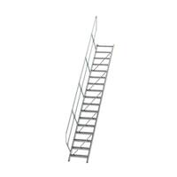 Treppe 45° Stufenbreite 600 mm, 17 Stufen, Aluminium geriffelt