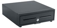 3S333, Cash Drawer 8/6, Black 335 x 350 x 110mm, Slide-Out, Coins:8, Notes:6, RJ11 connection *Compatible to all POS printers Kassenschubladen