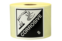 Gefahrgut-Etiketten, 100 x 100 mm, aus Papier, mit Aufdruck/Symbol, Corrosive