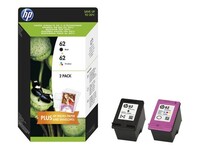 HP 62 Inktcartridge, Zwart en kleur (pak 2 stuks)