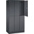 Armario guardarropa de acero de dos pisos INTRO, A x P 920 x 500 mm, 6 compartimentos, cuerpo gris negruzco, puertas en gris negruzco.
