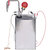 Bomba de acero inoxidable para disolventes, funcionamiento manual, con tubo acodado de descarga para bidones pequeños de chapa blanca, 10 l/min.