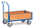 fetra® Kastenwagen, Ladefläche 1000 x 700 mm, 600 kg Tragkraft, 4 Holzwände
