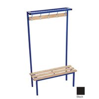 Evolve solo bench with mesh top shelf 1000 x 400mm 5 hooks - 2 uprights - black