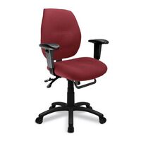 Ergonomic medium back multi-functional operators chair with adjustable arms