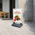 Panneau de trottoir / porte-affiche WindSign "Seal" résistant à l'eau de pluie, profilé de 44 mm | argent/gris à onglet, avec cornières en plastique a