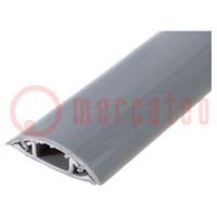 Closed cable trunkings; grey; L: 1m; Mat: PVC; H: 8mm; W: 30mm; H1: 6mm