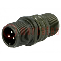 Connector: circular; plug; for cable; PIN: 3; male; soldering; MS/DS