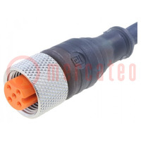 Connection lead; M12; PIN: 5; straight; 2m; plug; 60VAC; 4A; RKT; IP67