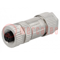 Plug; M12; PIN: 8; female; A code-DeviceNet / CANopen; for cable