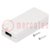 Enclosure: for USB; X: 30mm; Y: 65mm; Z: 15.5mm; ABS; grey
