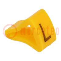 Markers; Marking: L; 3÷6.5mm; H: 9mm; A: 7mm; -30÷100°C; leaded; L: 5mm