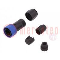 Connector: circular; plug; male; PIN: 6; w/o contacts; for cable