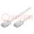 Patch cord; U/UTP; 5e; Line; CCA; PVC; weiß; 0,5m