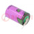 Pile: lithium (LTC); 3,6V; 1/2AA; 1200mAh; non-rechargeable; 2pin