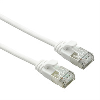 ROLINE U/FTP Data Center Cable Cat.7, with RJ45 Plug, 500 MHz(Class EA), LSOH, slim, white, 0.5 m