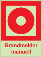 Brandschutz-Kombischild - Brandmelder, Brandmelder manuell, Rot, 30 x 20 cm