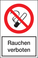 Warnaufsteller - Rauchen verboten, Weiß, 48 x 25 cm, Für innen, 350 g