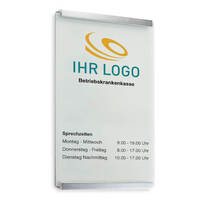 Clear Firmenschild individuell beschriftet Größe (BxH): 42,0 x 60,0 cm