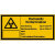 Strahlenschutz Radioaktiv Kontamination Warnschild, selbstkl. Folie,14,80x7,40cm DIN 25430 E 100
