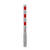 Stahl-Absperrpfosten rot/silber, Durchm.: 76mm, Bodenhülse, Dreikant