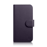 1_iCarer Wallet Case 2in1 Case iPhone 14 Leder Flip Cover Anti-RFID Dunkellila (WMI14220725-DP)