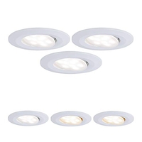 PAULMANN 99935 LUMINARIA EMPOTRABLE LED CALLA, REDONDA, SET DE 3, INCL. 3X5,5 W IP65, FOCO, BLANCO MATE, LUZ PARA ARMARIO, PLÁST