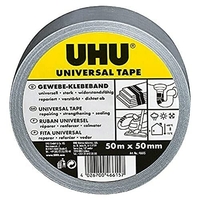 UHU 46615 RUBAN ADHÉSIF UNIVERSEL EN TISSU ARGENTÉ 50 M X 48 MM