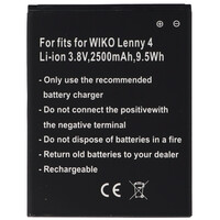Akku nur passend für den WIKO Lenny 4 Akku 3913, Lenny 4 Plus, Harry Li-Ion, 3,8 Volt 2500mAh, 9,5Wh, removable