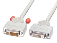 Lindy DVI Extension Cable, 2m DVI-Kabel DVI-D Grau