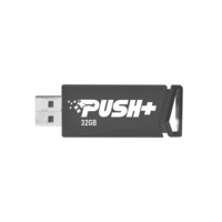 Patriot Memory Push+ USB flash meghajtó 32 GB USB A típus 3.2 Gen 1 (3.1 Gen 1) Fekete