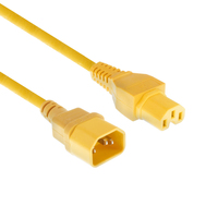 ACT AK5303 cable de transmisión Amarillo 0,6 m IEC C14 IEC C15