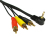 Cables Direct 3.5 mm - 3 RCA 1m audio cable 3.5mm 3 x RCA Black
