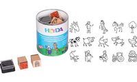 HEYDA Kit de tampons à motif "chevaux & ferme", boîte ronde (57301236)