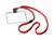 Durable Lanyard Name Badge Red ID Card Holder + Inserts | 10 Pack | 60 x 90mm