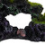 Relaxdays Aquarium Deko Stein, Natur-Optik, dekorativ, Versteck, Felsenhöhle, Aquarienzubehör HxB 8,5x17cm, schwarz-grün