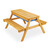 Relaxdays Kindersitzgruppe Holz, 2in1 Spieltisch & Matschküche, Picknicktisch für Garten, HxBxT: 49 x 90 x 85 cm, natur