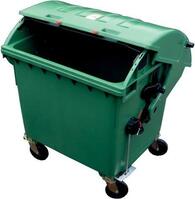 Artikeldetailsicht CAB BETRIEB CAB BETRIEB Müllcontainer 1100 ltr, Kunststoff grün Runddeckel, serienmäßig mit Kindersicherung