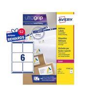 Avery Laser Parcel Label 99x93mm 6 Per A4 Sheet White (Pack 1500 Labels)