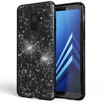 NALIA Glitter Case compatible with Samsung Galaxy A8 (2018), Ultra-Thin Mobile Sparkle Silicone Back-Cover, Protective Slim Shiny Protector Skin, Shockproof Crystal Bling Bumper...