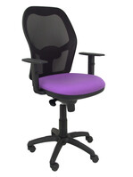 Silla Operativa de oficina Jorquera malla negra asiento bali lila