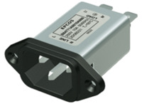 IEC-Stecker-C14, 50 bis 60 Hz, 15 A, 250 V (DC), 250 VAC, 90 µH, Flachstecker 6,