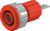 4 mm Buchse, Flachsteckanschluss, Einbau-Ø 12.2 mm, CAT III, rot, 23.3070-22