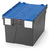 Mehrweg-Box mit blauem Deckel 600 x 400 x 400 mm