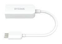 USB-C to 2.5G Ethernet Adapter USB-C to 2.5G Ethernet Adapter DUB-E250, Wired, USB Type-C, Ethernet, 2500 Mbit/s, White Netwerkkaarten