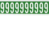 Identical numbers and letters on one card for indoor use 22.00 mm x 57.00 mm CNL2G 9, Green, White, Rectangle, Removable, White on Zelfklevende etiketten