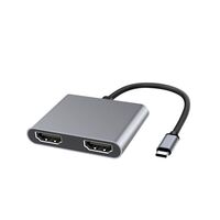 USB-C to HDMI X2 Female splitter Multi-Monitor Adapter HDMI1.4 Video resolution Up 4K@30Hz, Plug & Play HDMI Adapter