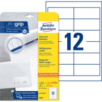 Universal-Etiketten ultragrip 97x42,3 mm VE=360 Etiketten / 30 Bogen weiß
